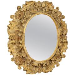 Vintage 20th Century Italian Mirror in Gilt Wood