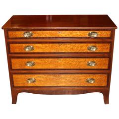 Antique Federal Period Hepplewhite Chest of Drawers with Birdseye Maple Drawer Fronts