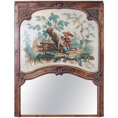 French Boiserie Trumeau with Chinoiserie Painting