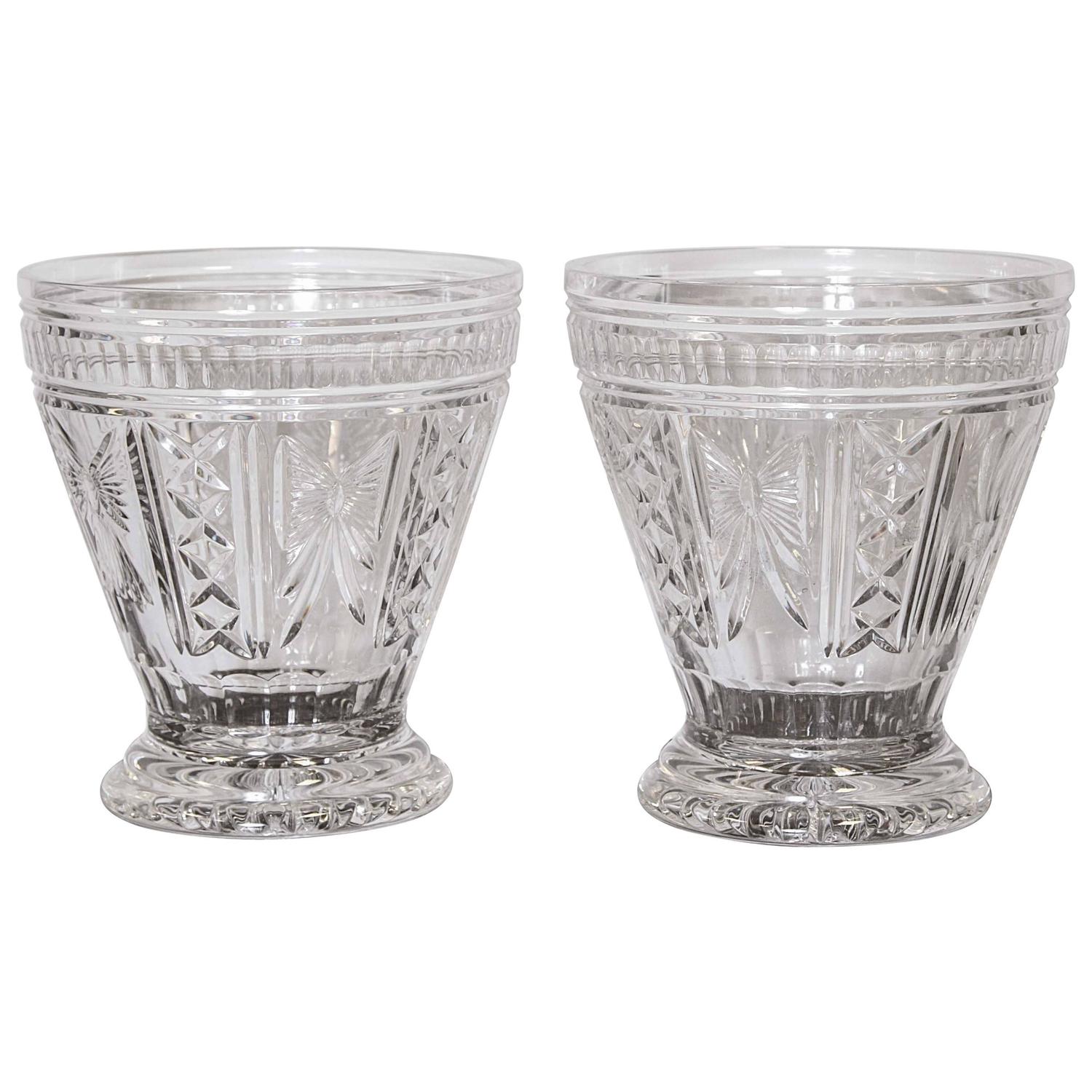 Pair Of Waterford Cut Crystal Vases Signed O Leary 1998 For