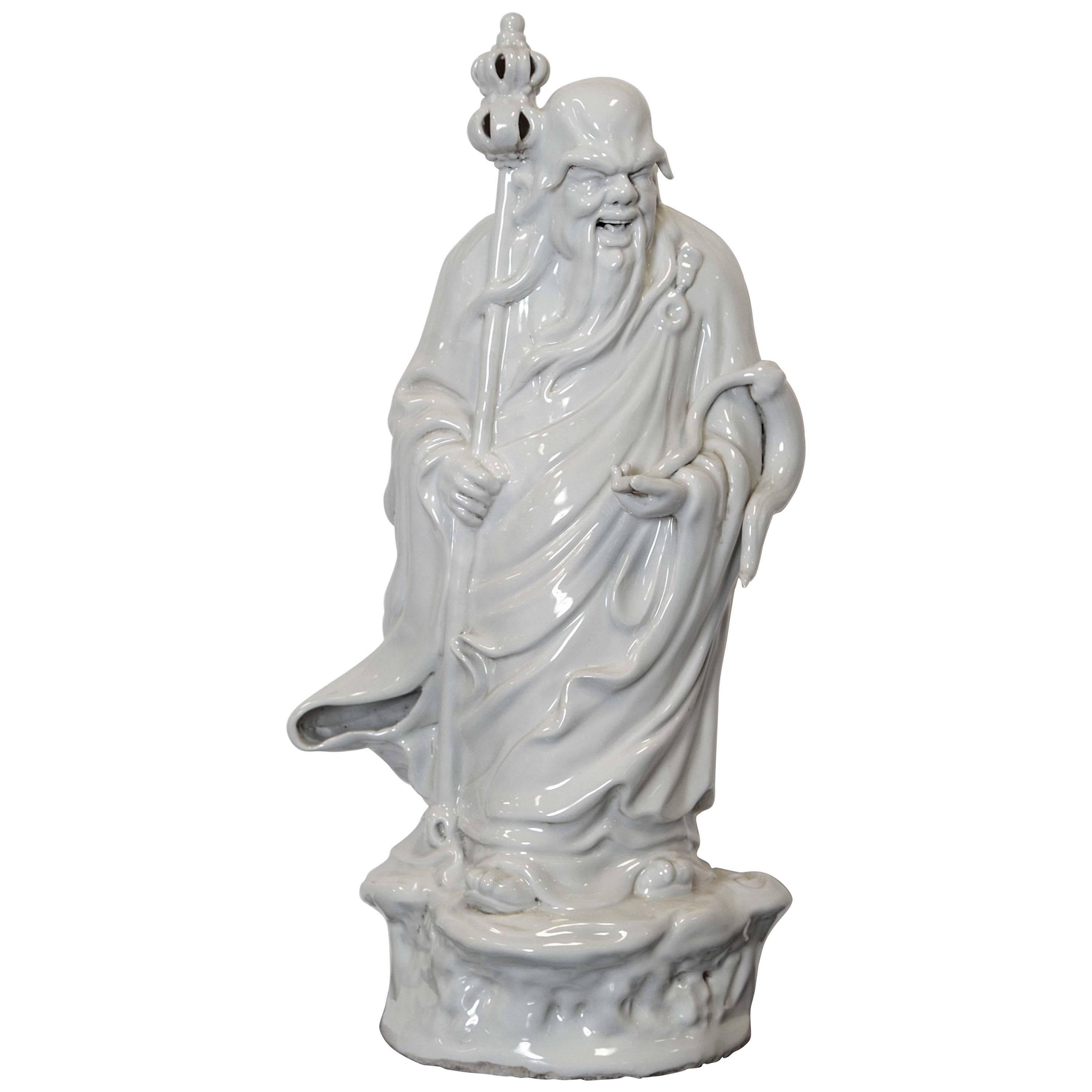 20th Century Chinese Blanc De Chine Porcelain Statue For Sale
