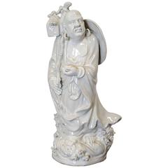20th Century Chinese Blanc De Chine Porcelain Statue 9