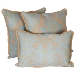 A Set of Fortuny Fabric Cushions in the Dandolo Pattern