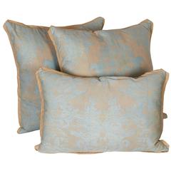 A Set of Fortuny Fabric Cushions in the Dandolo Pattern