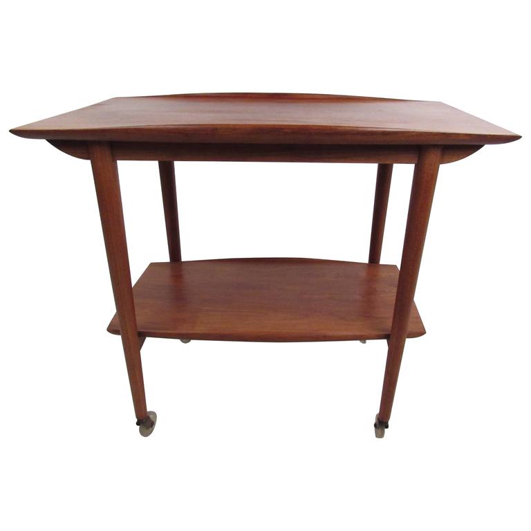 Vintage Teak Serving Cart For Sale at 1stdibs