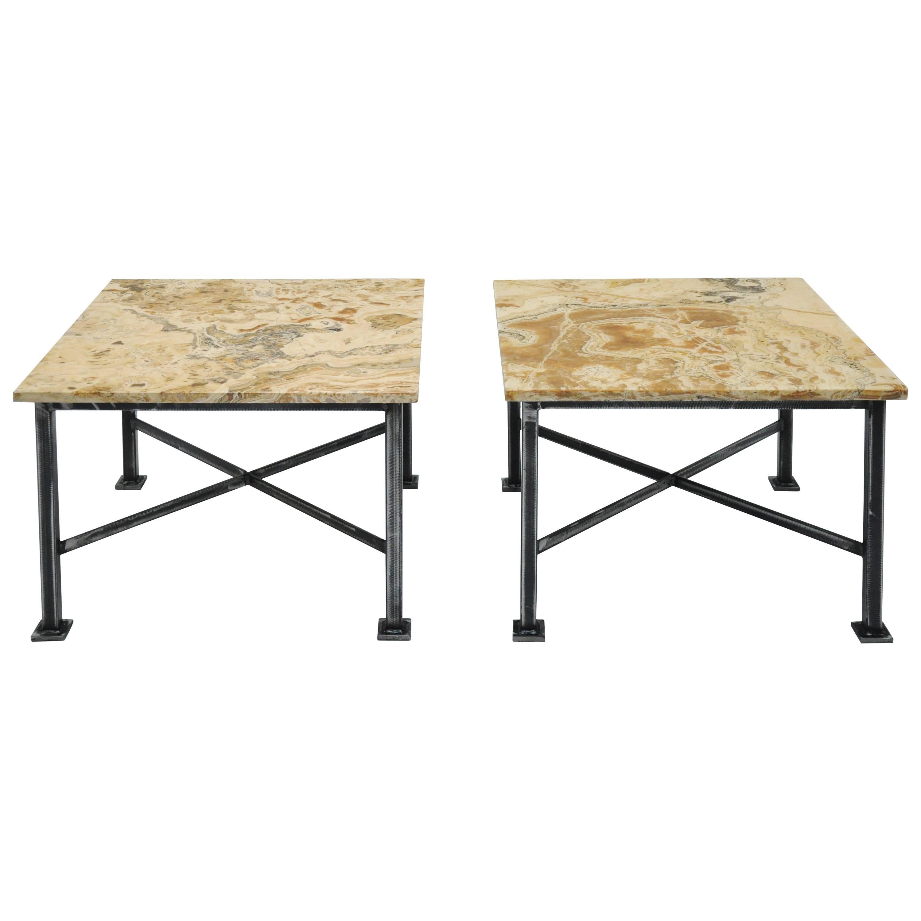 Pair of Custom Marble Tables