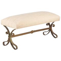 Vintage Spanish Gilt Iron Bench, 1950s Vintage Spanish Gilt Iron Bench, 1950s