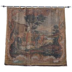 19th Century Italian Hand-Painted Hanging with Hardware 4