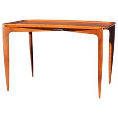Willumsen and Engholm Teak Tray Top Folding Table for Fritz Hansen