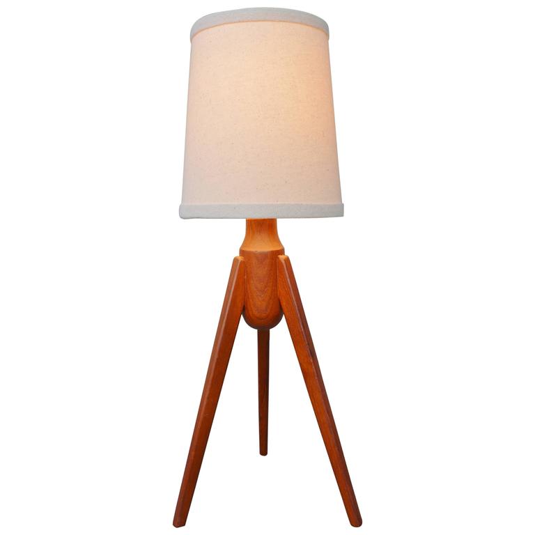 Danish Teak Atomic Tripod Lamp at 1stDibs