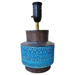 Aldo Londi BItossi Ceramic Lamp in Brown and Blue
