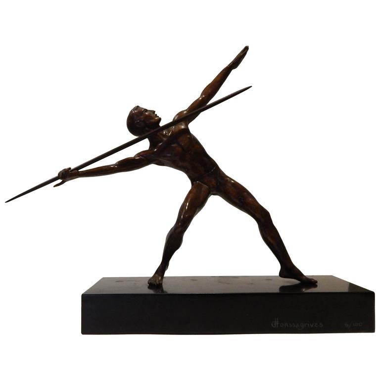 Fernand Fonssagrives Bronze Sculpture, 'The Athlete' For Sale at 1stdibs
