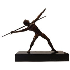 Vintage Fernand Fonssagrives Bronze Sculpture, 'The Athlete'