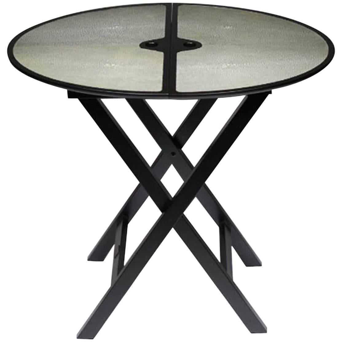 Promemoria "Battista" Folding Side Table in Shagreen