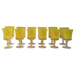 Vibrant Canary Yellow Set of 12 Murano Glasses
