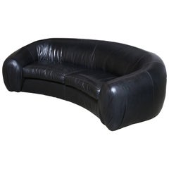 Curved Leather Sofa by Directional