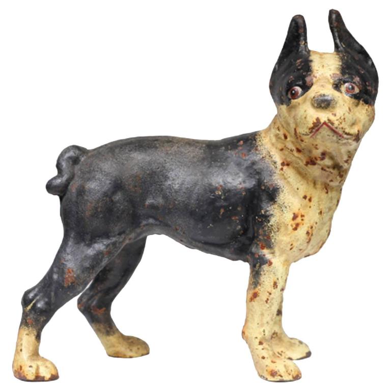 Hubley Cast Iron Boston Terrier Bank Or Doorstop Circa 1930 1940