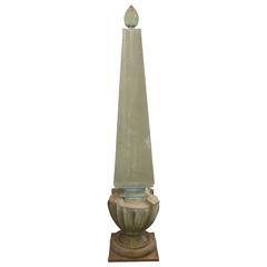 Antique 1800s Verdigris Copper Obelisk Roof Finial from Falls River, MA High School