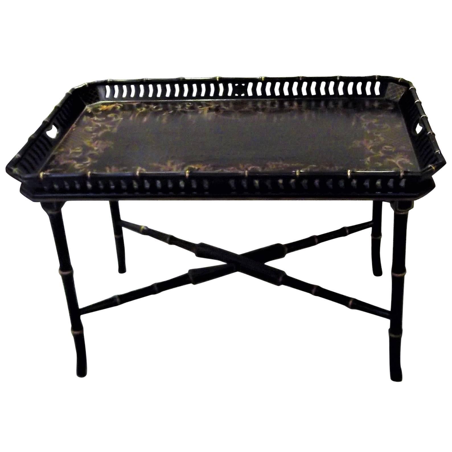 Black Chinioserie Tray Top Coffee Table