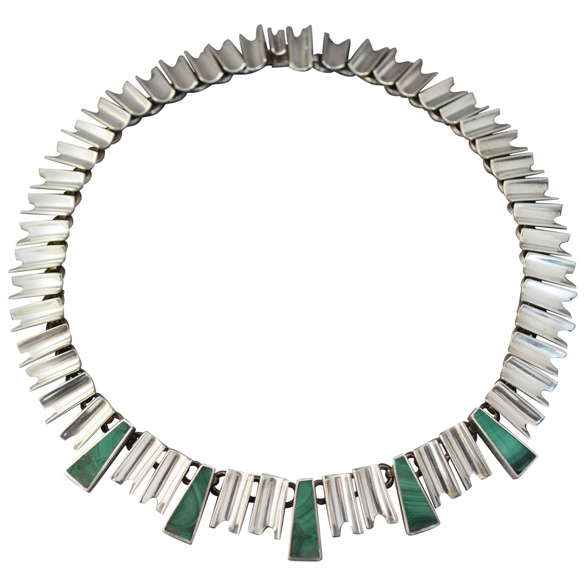Mexican Sterling and Malachite Necklace