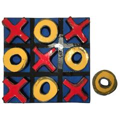 Glazed Ceramic Sculpture, Tic Tac Toe