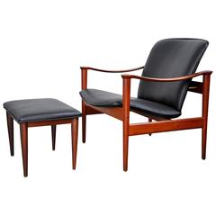 Fredrik Kayser for Vatne Møbler Teak Lounge Chair and Ottoman