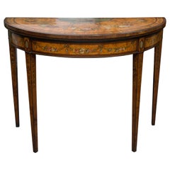 Late 19th Century Adams Style Demilune Game Table