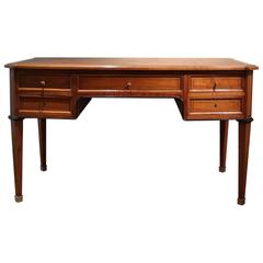 Late 19th Century French Cherrywood Desk with Ebony Inlay
