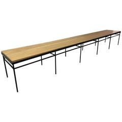 Monumental Iron and Wood Bench Attributed to Paul McCobb
