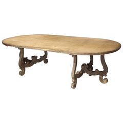 Large Oval Pine Dining Table from Italy