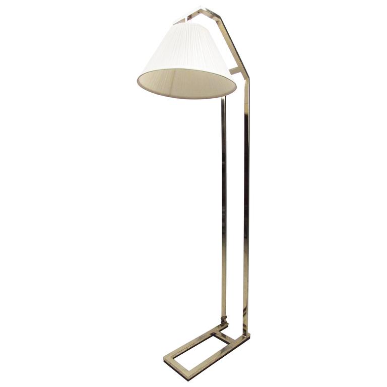 Elegant Contemporary Modern Brass Cantilever Floor Lamp For Sale at 1stdibs