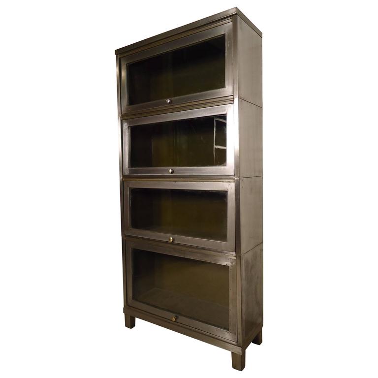 Tall Industrial FourStack Metal Bookcase at 1stDibs tall metal bookcase