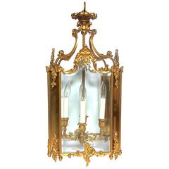 Antique French Doré Gilt Bronze Louis XV Style Lantern