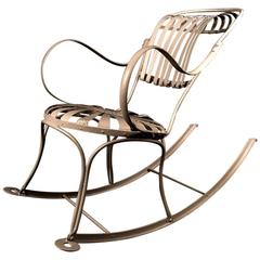Francois Carré Spring Sunburst Iron Rocking Chair, 20th Century 1