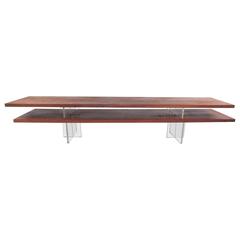 Mid-Century Modern Teak and Lucite Tabletop Shelf 8