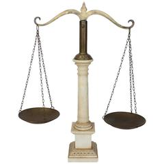 Antique Italian Decorative Alabaster and Brass Scale