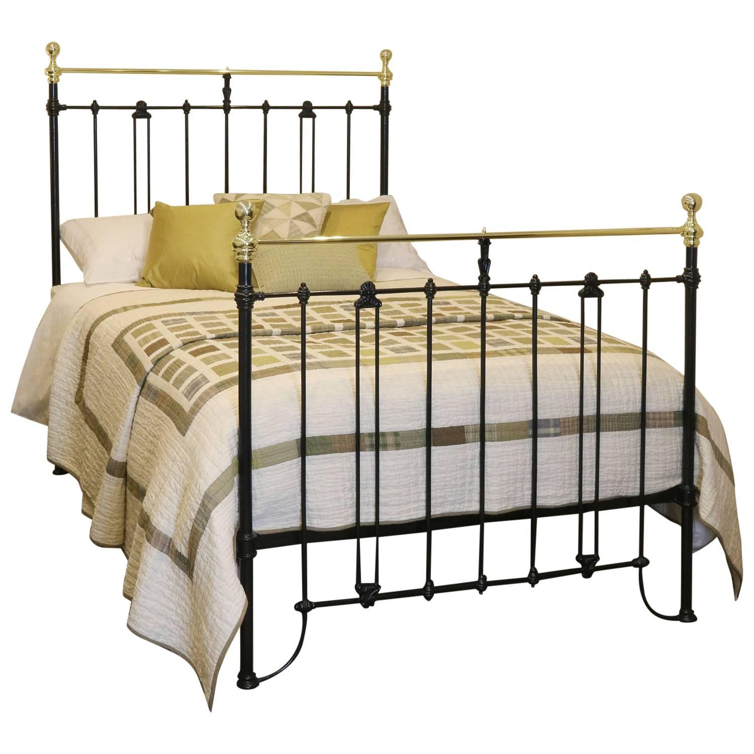 Double Brass and Iron Bed in Black MD45