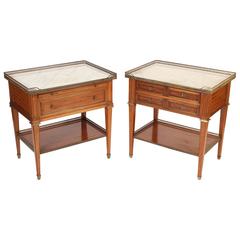 Matched Pair of Louis XVI Style End Tables