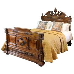 Renaissance Style Walnut Bed with Cherubs, WK69