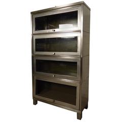 Retro Industrial Metal Four-Stack Barrister Bookcase