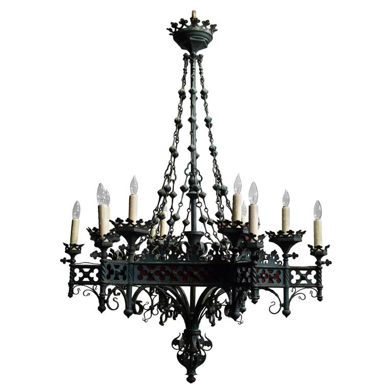 Antique Chandelier Gothic Iron Chandelier at 1stdibs