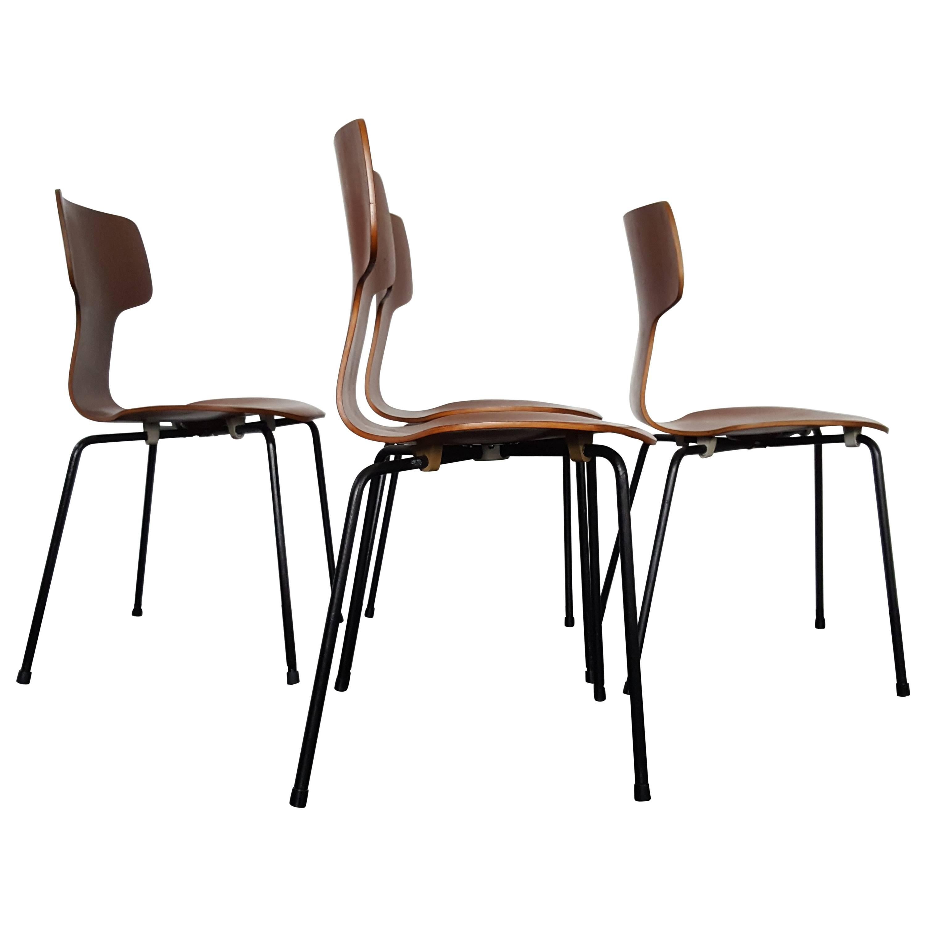Model 3103 Hammer Chairs by Arne Jacobsen for Fritz Hansen, 1960s