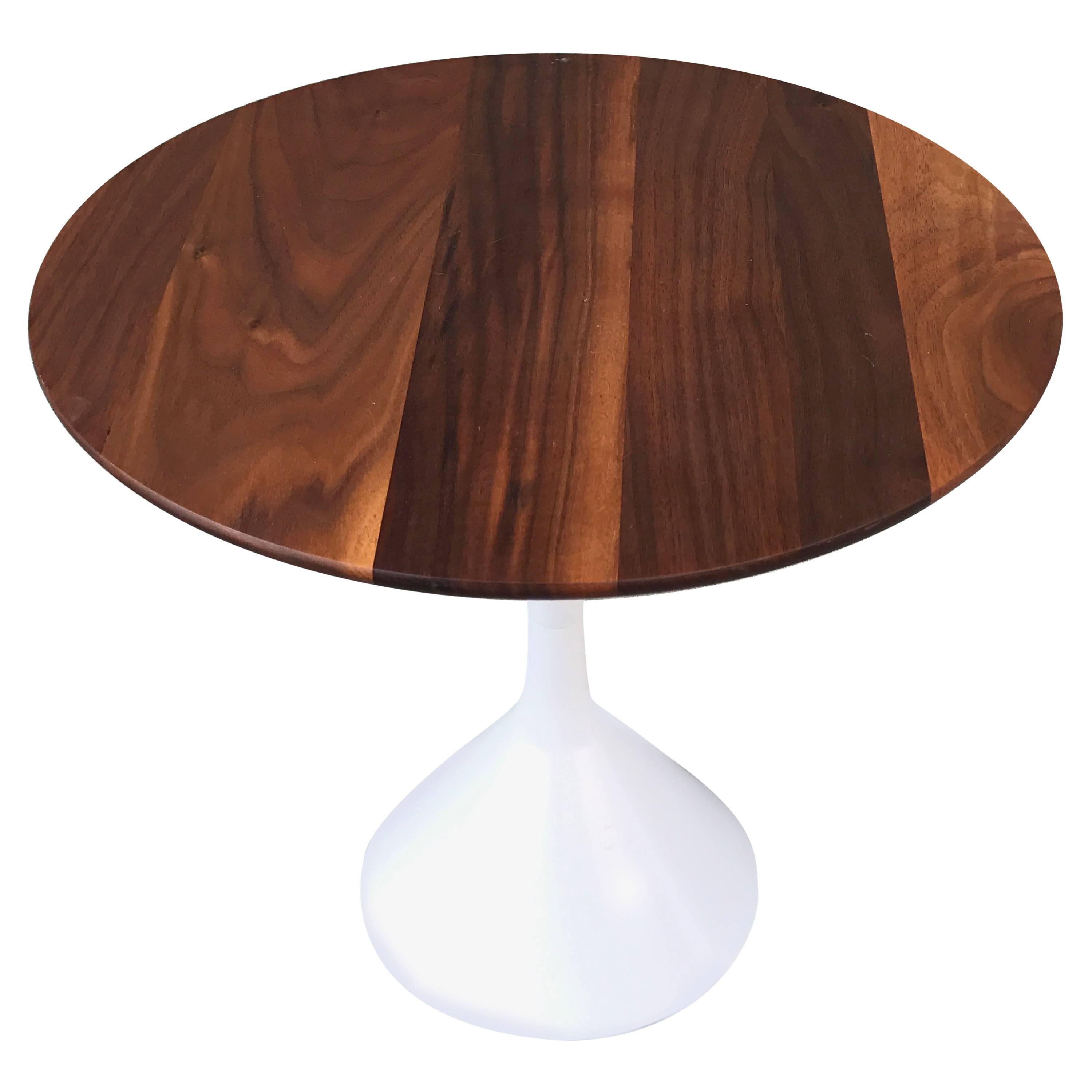 Petite Walnut Modernist Side Table