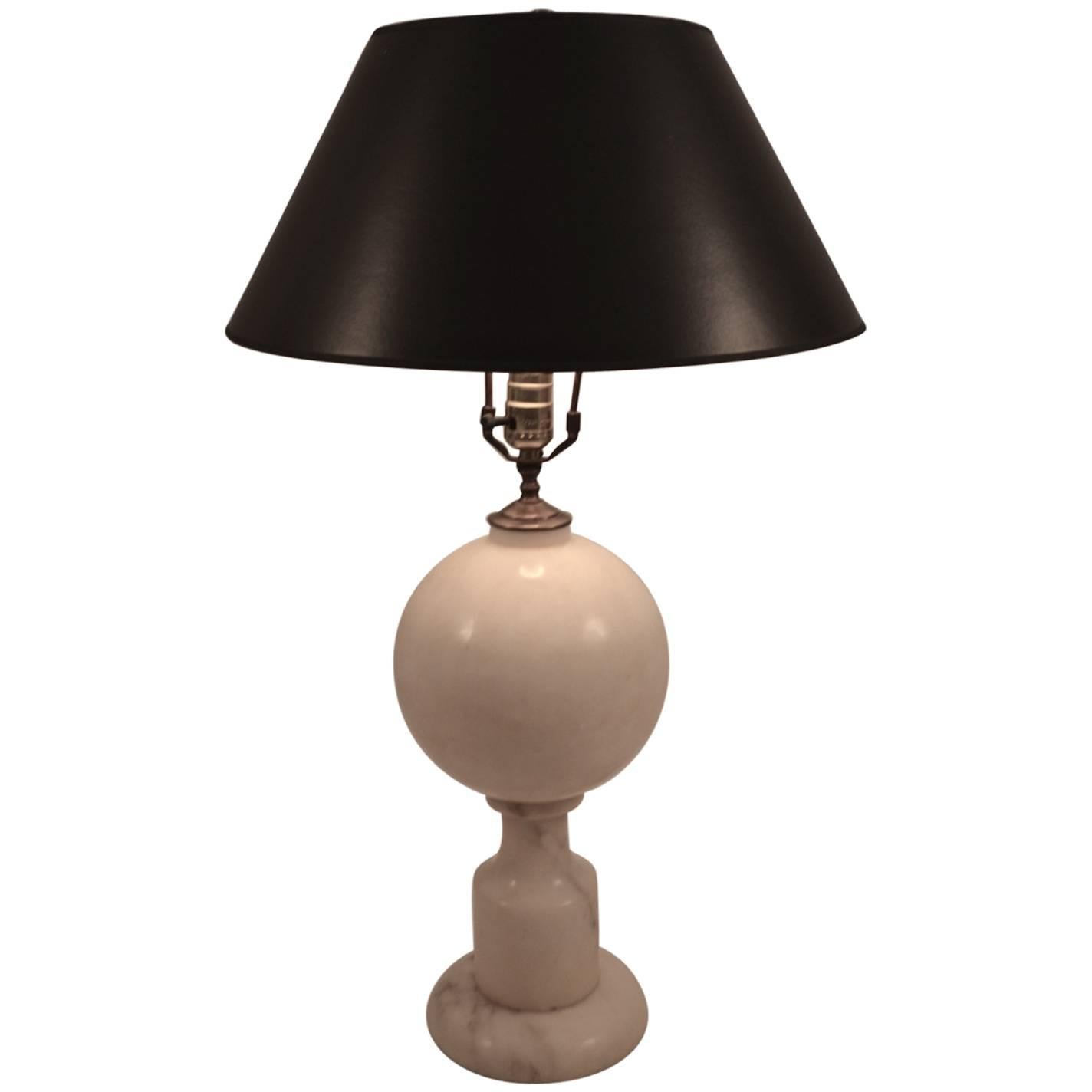 Bold Ball Form Marble Lamp For Sale