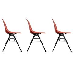 Vintage Charles & Ray Eames DSS Stacking Chairs for Herman Miller
