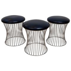 Set of Three Chrome Stools 7