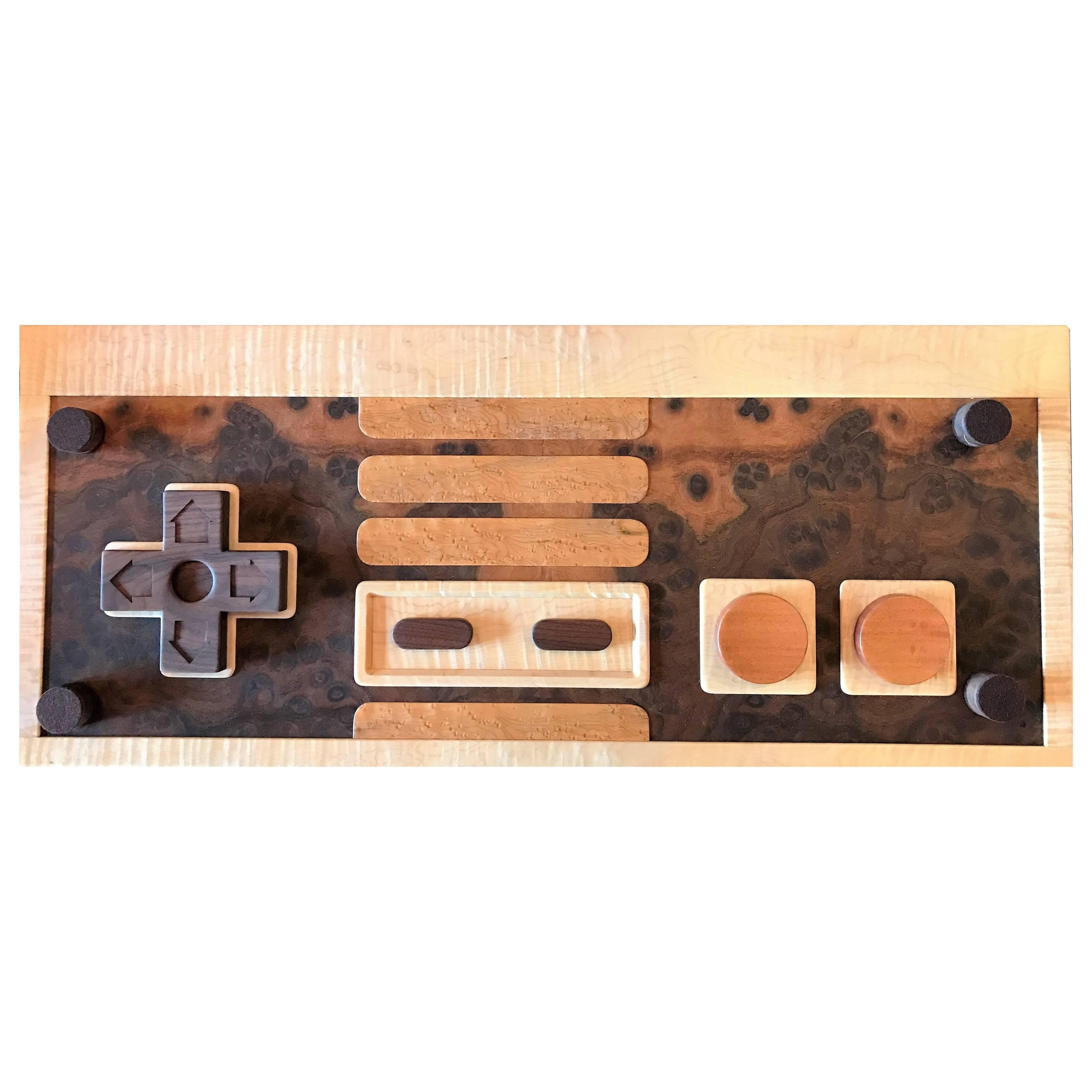Handcrafted Nintendo Video Game Controller Low Rectangular Wooden Coffee Table