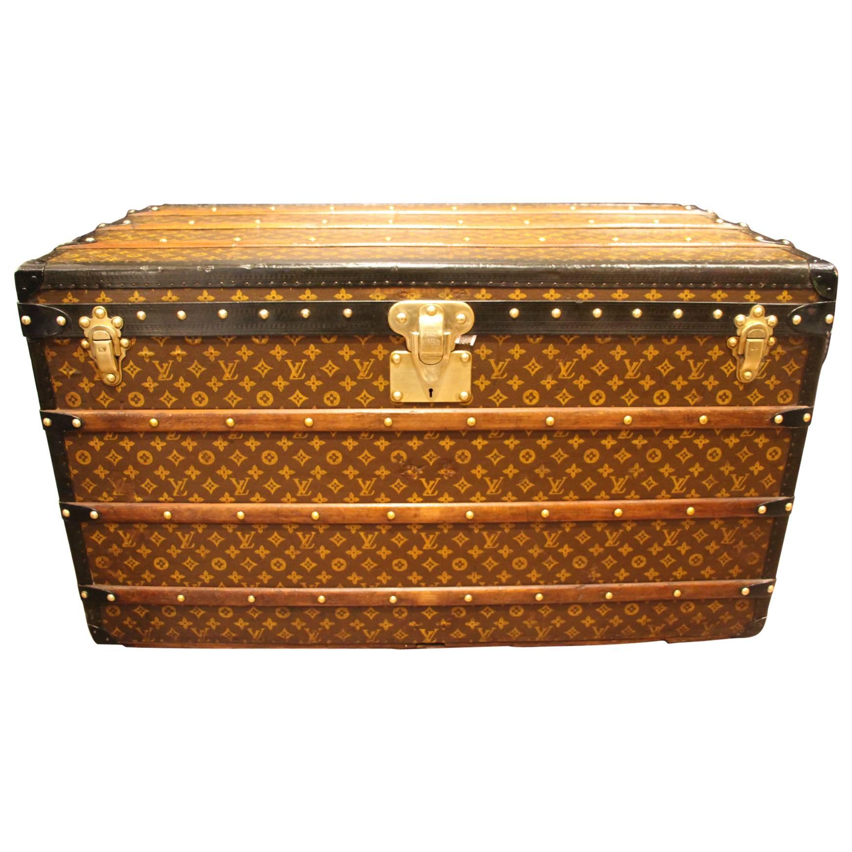 1930s Louis Vuitton Monogram Canvas Courrier Steamer Trunk, Malle Louis Vuitton