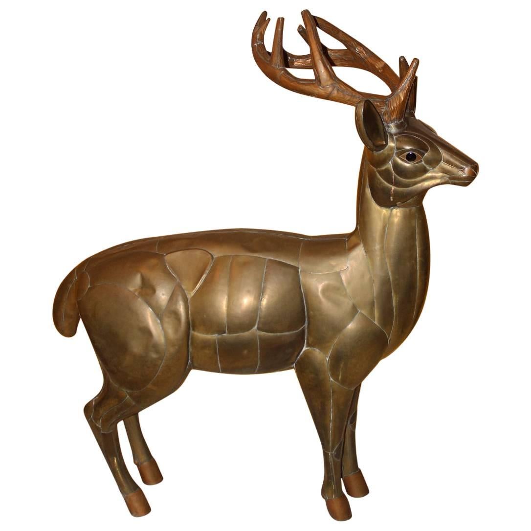 Sergio Bustamante Deer Sculpture, Signed, 1970s For Sale
