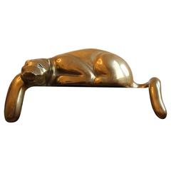 Vintage Brass Lying Panther in Art Deco Style, 1970s
